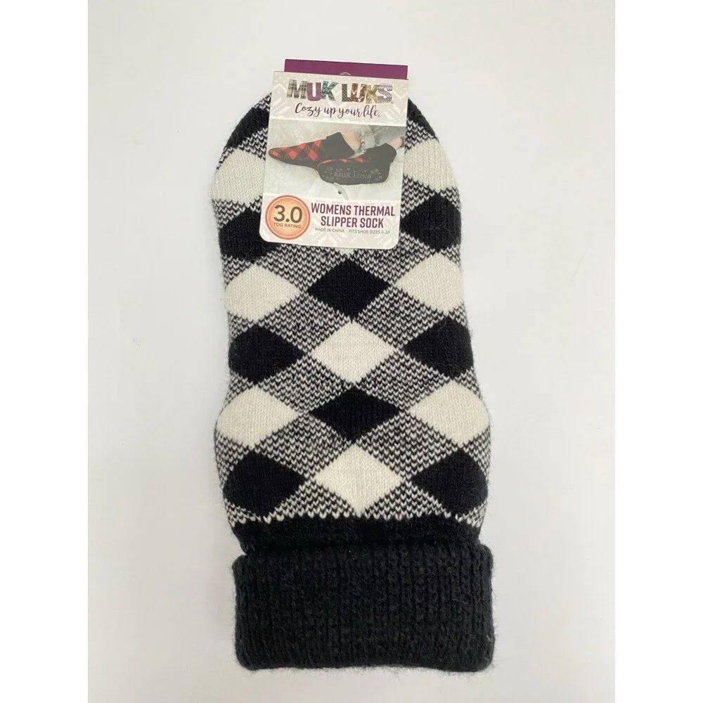 MUK LUKS Thermal Slipper Socks Woman’s 3.0 TOG Rating Size 6-10 Shoe Xtra Thick